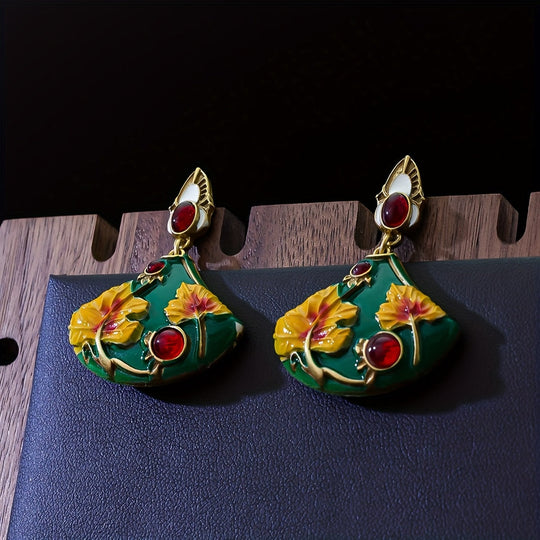 Elegant Enamel Drop Earrings