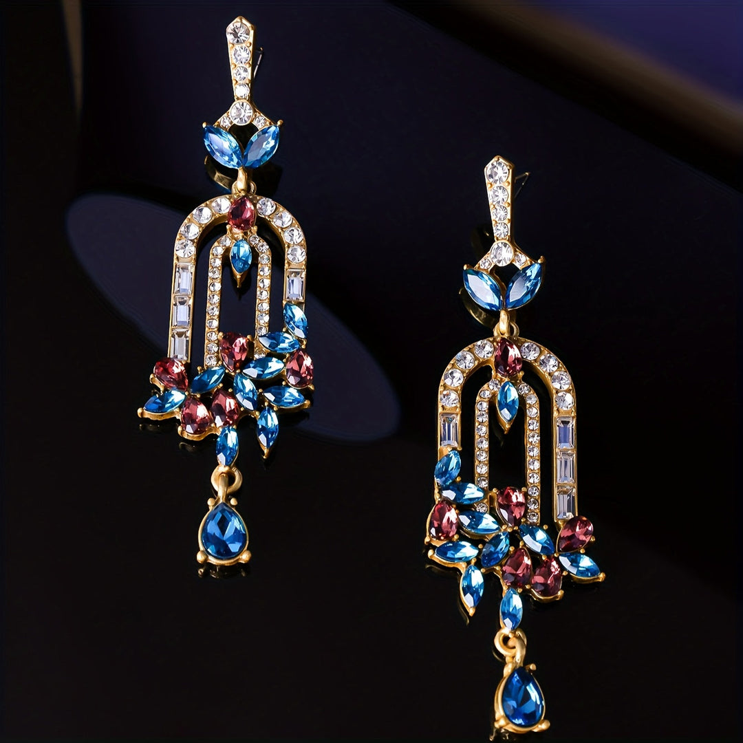 Lightweight Unique Arch Shape Rhinestone Earrings