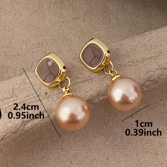 French Champagne Faux Dangle Earrings