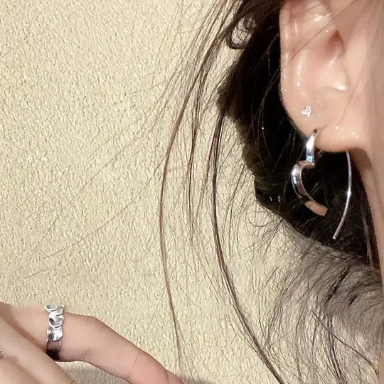 Abstract Heart-Shaped Hoops