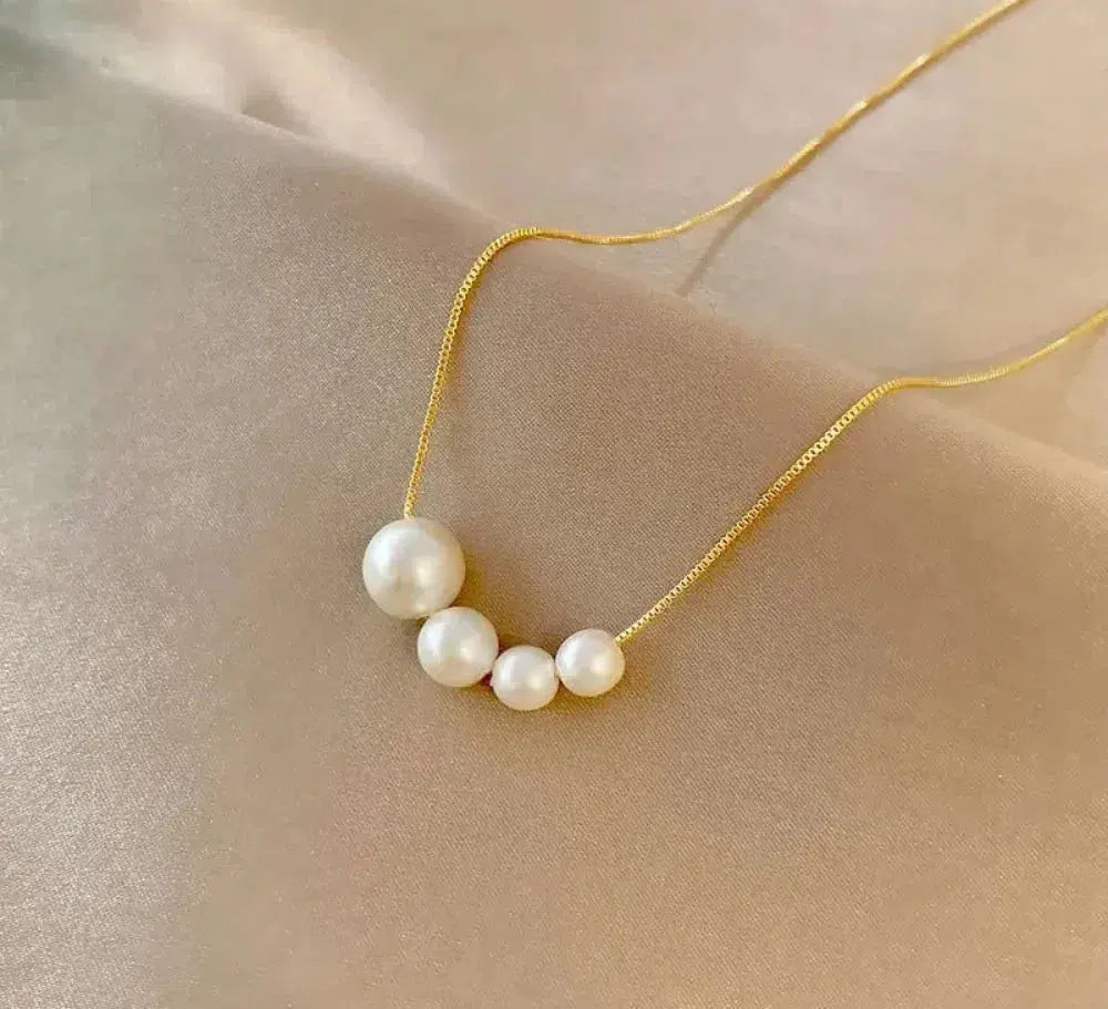 Freshwater Pearl Necklace in Gold