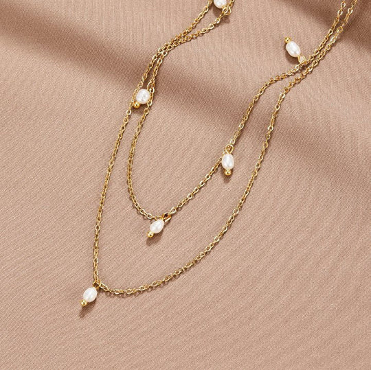 Kay Chain Necklace with Pearl Drops