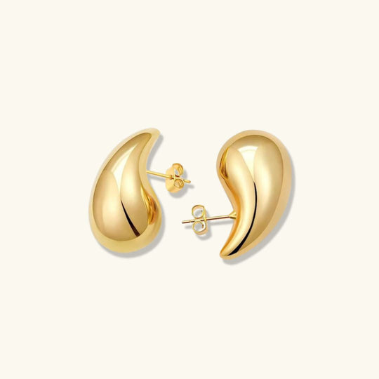 Sandra Polished Teardrop Gold Earrings