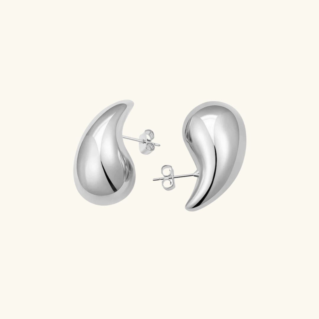 Sandra Polished Teardrop Gold Earrings