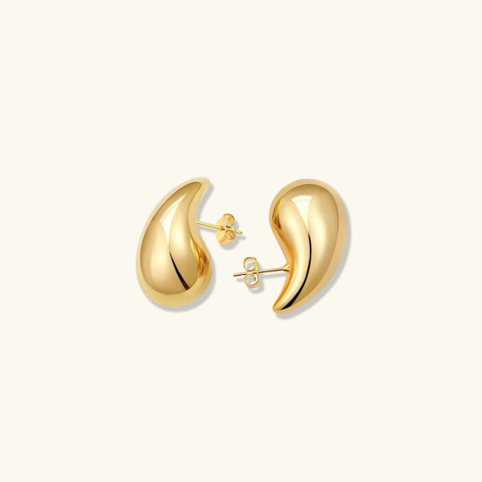 Sandra Polished Teardrop Gold Earrings